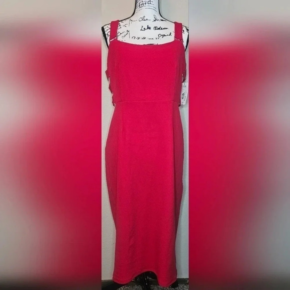 Bold Elements Women's Red Bodycon Side Cutout Dress Size Large NWT - Picture 1 of 14